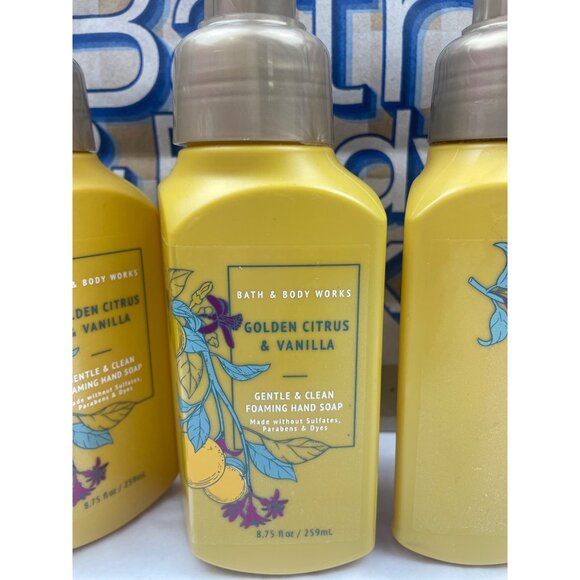 Bath & Body Works GOLDEN CITRUS & VANILA Foaming Hand Soap 3-Pack - Picture 5 of 10